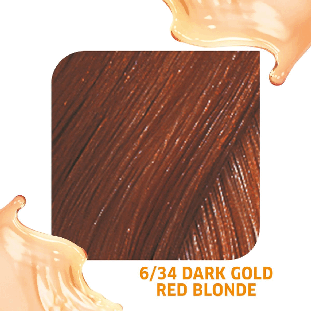 6/34 Dark Gold Red Blonde Semi-Permenant Colour enhance. Direct Dies and Vitamin Care Complex. Lasts Up to 10 Shampoos. Colour, depth and tone. Quick and Easy Application