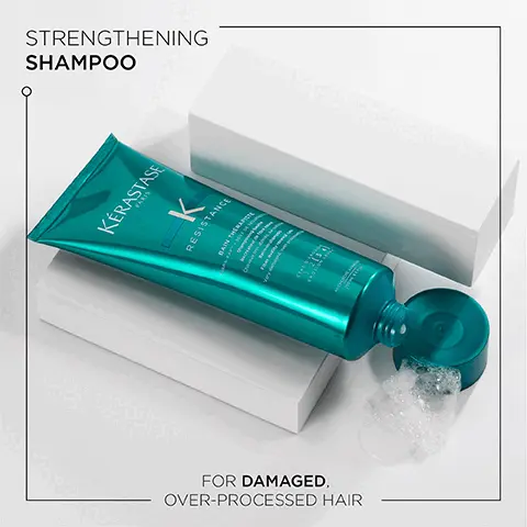 Image 1, Strengthening shampoo for damaged, over-processed hair. Image 2, Therapiste. A strengthening range to renew the look of split ends and brittle strands and specially formulated with an innovative fibra-kap. Image 3, Resurrection sap, amino acids and fibre- kap. Image 4, Resistance, Hovig Etoyan/global professional ambassador- In the quest for our desired style: hair strength and condition can be affected by heat styling and chemical processing. Resistance has a product suitable for all types of damaged hair so makes it my go-to clients seeking stronger looking hair.
