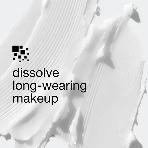 Image 1, dissolve long wearing makeup. image 2, safflower seed oil - helps dissolve makeup and leave skin feeling soft. image 3, free of fragrance, gluten, drying alcohol, sodiu, lauryl sulfate, sodium laureth sulfate, Image 4 Image of a Clinique skincare product display featuring a purple cleansing balm and a purple facial cleansing mousse alongside text that describes their benefits; visible text includes Our ultimate double cleanse, Take The Day Off. Every night, Step 1 Cleansing Balm Melts away tough face, eye, and lip makeup, SPF, and pollution, Step 2 Facial Cleansing Mousse Rinses away face makeup, dirt, oil and other impurities, and the Clinique logo.