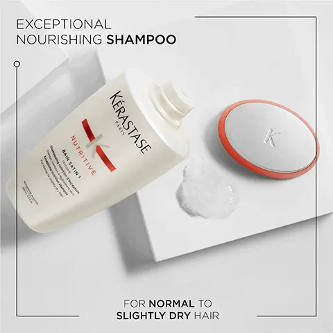 Image 1, Exceptional nourishing shampoo for normal to slightly dry hair. Image 2, Nutritive, Nourishing care for dry sensitised hair, highly concentrated gluco active and exceptional iris rhizome extract and hair is left soft and smooth to the touch with a healthy shine. Image 3, Glucids,Iris rhizome extract and Lipids ingredients. Image 4, Nutritive, Hovig Etoyan/global professional ambassador- Dry hair can be a challenge for a hairdresser. Luckily nutritive delivers nutrition deep into the hair shaft to keep it shiny and manageable. Lifesaving!