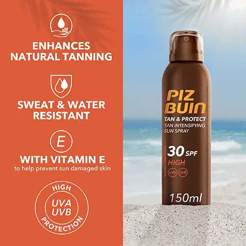 Image 1, enhances natural tanning, sweat and water resistant with vitamin E to help prevent sun damaged skin high protection. Image 2, enhances natural tanning for a natural faster, more beautiful tan. Image 3, excellent this is the only brand i will use from now on- amazon verified purchase. Image 4, ultra light and absorbing Image 5, dont forget your after sun. Immediate and last cooling effect with aloe vera and mint extract.