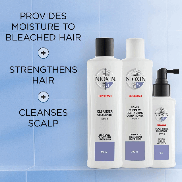 Provides colour protection + strengthens hair + cleanses scalpHow to use Nioxin System Kit No.2 for natural hair with light thinning.
Step 1 cleanser shampoo: gently massage into hair and scalp, rinse well.
Step 2 Scalp Therapy revitalising conditioner: apply from scalp to ends, leave in for 1 to 3 minutes. Rinse.
Step 3 Scalp & Hair Treatment: Shake well. Apply evenly to entire scalp. Do not rinse.Trial Size Kit - Daily Use 30 Days.
Full Size Kit - Daily Use 90 days Dermatologically tested, clinically proven - Dr Caroline Robinson, MD, FAAD, Board-Certified Dermatologist