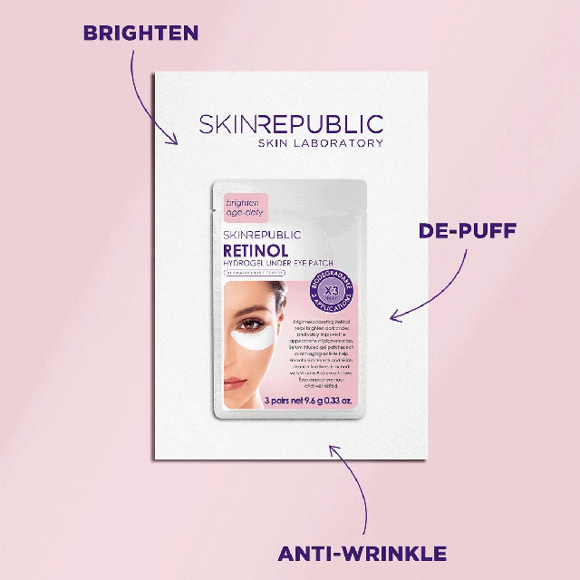 Image 1, brighten, de-puff, anti-wrinkle Image 2, biodegradable mask and pack, vegetarian friendly