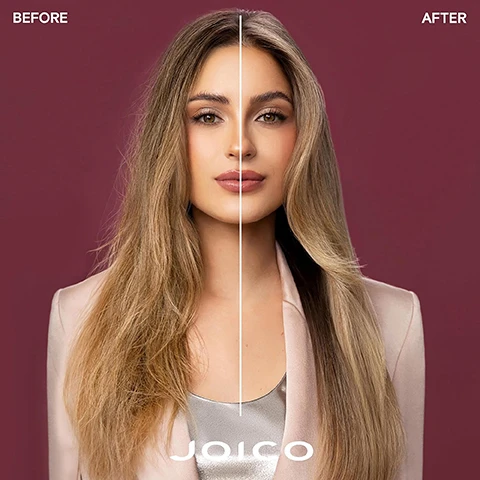 Image 2 - Before and after split image of a woman showing dry frizzy hair on the left and smooth shiny hair on the right with the text BEFORE, AFTER, and JOICO at the bottom. Image 3 - A pink tube of Joico Defy Damage Protective Conditioner stands on a surface, with text on the right describing the product which reads JOICO DEFY DAMAGE PROTECTIVE CONDITIONER for bond strengthening & color longevity REVITALISANT PROTECTEUR pour renforcer les liaisons et prolonger la durée de la couleur ACONDICIONADOR PROTECTOR para reforzar enlaces y prolongar el color SmartRelease 250 ml / 8.5 fl oz PROTECTIVE CONDITIONER for all hair types Damage resistant healthy-looking hair Boosts vital moisture. Image 4 - A bottle of Joico Defy Damage Protective Conditioner is surrounded by ingredients Arginine, Moringa Seed Oil, and Protective Lipid, with the text JOICO DEFY DAMAGE PROTECTIVE CONDITIONER for bond strengthening & color longevity REVITALISANT PROTECTEUR pour renforcer les liaisons et prolonger la durée de la couleur ACONDICIONADOR PROTECTOR para reforzar enlaces y prolongar el color SmartRelease 250 ml / 8.5 fl oz Arginine: Products containing this amino acid help protect hair and rebuild it from the inside out. Protective Lipid: A first line of defense that helps prevent thermal, chemical, styling, and UV damage. Moringa Seed Oil: Rich in antioxidants, vitamins A and E, zinc & silica. Helps boost shine and softness. Image 5 - The image shows four Joico Defy Damage hair products, specifically a shampoo, conditioner, masque, and protective shield, arranged with step numbers, and the text in the image reads DEFY DAMAGE ROUTINE STEP 1: SHAMPOO STEP 2: CONDITION / TREAT OR STEP 3: TREAT. Image 7 - The image shows Joico Defy Damage Protective Shampoo, Conditioner, and Masque on platforms with the text Joico the joi of healthy hair and Prevent daily damage, for loveable, healthy hair.