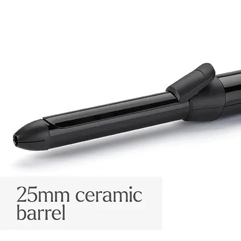 Image 1, 25mm ceramic barrel. Image 2, Cordless ease. Image 3, High performance heating system. Image 4, 3 digital heat settings. Image 5, magnetic charging