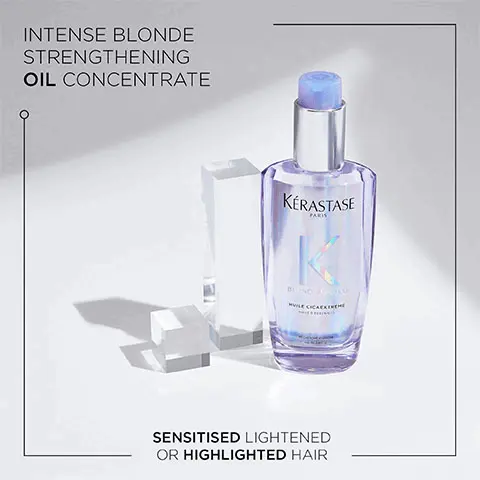 Image 1, Intense blonde strengthening oil concentrate, sensitised lightened or highlighted hair. Image 2, Blond Absolu +92% more hydrated hair, +94% stronger hair, 8x visibly shinier hair, instant anti-brass action. Image 3, Before and After Image- Illustration of the anticipated results obtained after applying the products Bain cicaextreme, Bain ultra-violet, Masque cicaextreme, Huile cicaextreme after one use. Results may vary from one individual to another. Image 4, Key Ingredients- Anti-oxidants, Edelweiss Flower, Hyaluronic Acid. Image 5, Blond Absolu- Patrick Wilson, Celebrity Hair Stylist and Kerastase Expert. For most blonde clients, it's a struggle to find a range that is both hydrating and protects your colour. The Blond Absolu Range from Kerastase does both without making the hair feel heavy. It's my go-to for blondes, myself included!