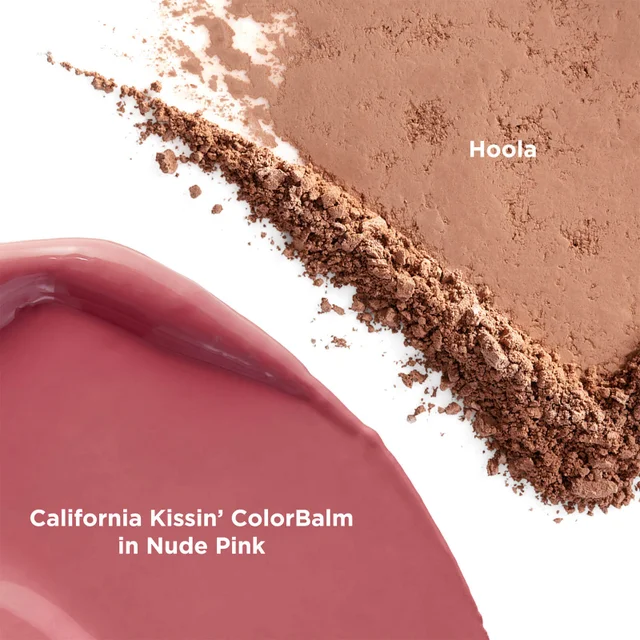 Lip Balm and Matte Bronzer swatches.