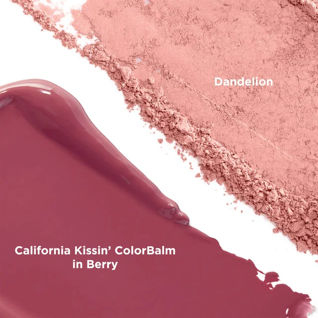 Lip Balm and Brightening Blush swatches.