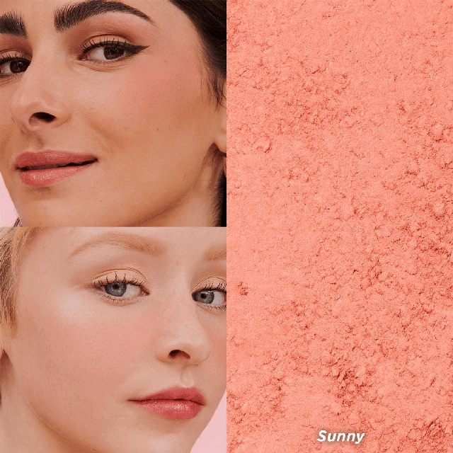 Sunny shade. Swatches of all shades. Product benefits