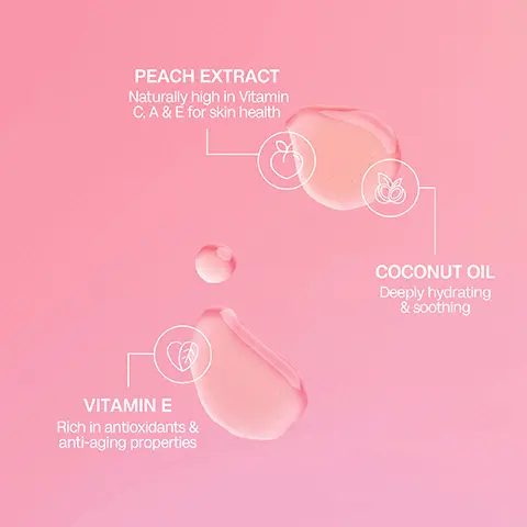 Image 1 - Image shows a light pink background with three drops of liquid, one labeled Peach Extract with a description stating it is naturally high in Vitamin C, A & E for skin health, another labeled Coconut Oil indicating it is deeply hydrating and soothing, and the last labeled Vitamin E stating it is rich in antioxidants and anti-aging properties.
Image 2 - A bottle of Bali Body tanning oil in peach color is centered against a blue sky with clouds, featuring text that states: For the deepest sunkissed glow, Naturally boosts melanin production, Leaves skin nourished & deeply hydrated, Achieves a sunkissed glow with SPF6 sun protection.
Image 3 - A sun-kissed person wearing a red bikini stands against a gradient pink background, with text that reads How to use, STEP 1 Apply generously at least 20 minutes before sun exposure, STEP 2 Layer with SPF50 for added sun protection, STEP 3 Reapply every 1-2 hours, especially after swimming.