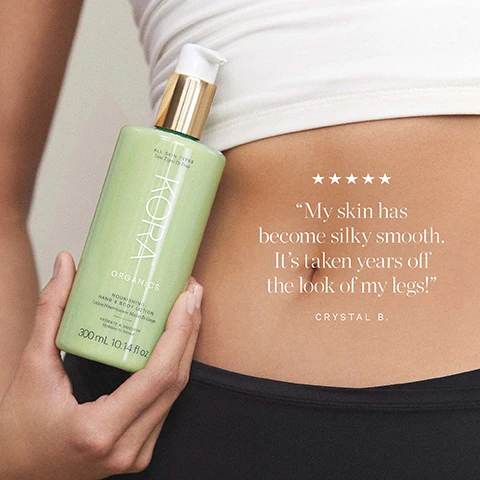 Image 1, customer review - my skin has become silky smooth, it's take years of the look of my legs. image 2, microalgae, balance, calm and refresh. image 3, keep your glow without the waste. how to recycle nourishing hand and body lotion. rinse out any remaining or excess product, recycle the plastic bottle. remove the pump and discard, recycle the plastic dip tube separately