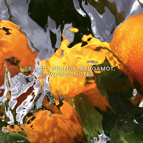 Image 1, blood orange, bergamot, woody notes. image 2, up to 95% natural origin. infinitely refillable. organic beetroot alcohol. aqua allegoria collection. 90% to 95% ingredients of natural origin in accordance with the ISO 16128 calculation including water.