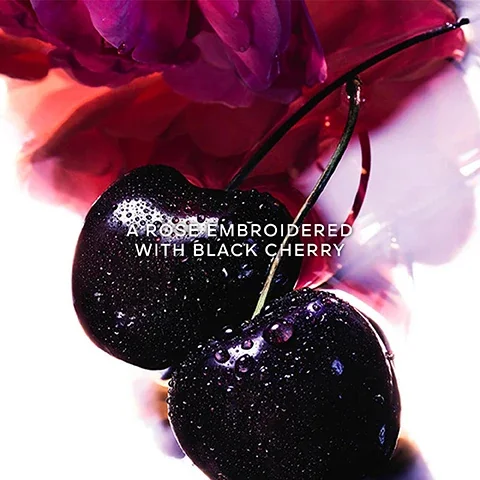 a rose embroidered with black cherry