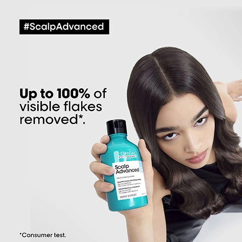 Image 1, scalp advanced up to 100% of visible flakes removed. *consumer test. Image 2, scalp advanced review, mathilde said - it's amazing, my hair looks so fresh and healthy. i definitely recommend it. Image 3, scalp advanced anti dandruff protocol. 1 = 2 in 1 deep purifier clay. 2 = dermo clarifier shampoo, 3 = intense soother treatment. Image 4, new pack, same great formula. Image 5, 300ml, 10.1 fl.oz