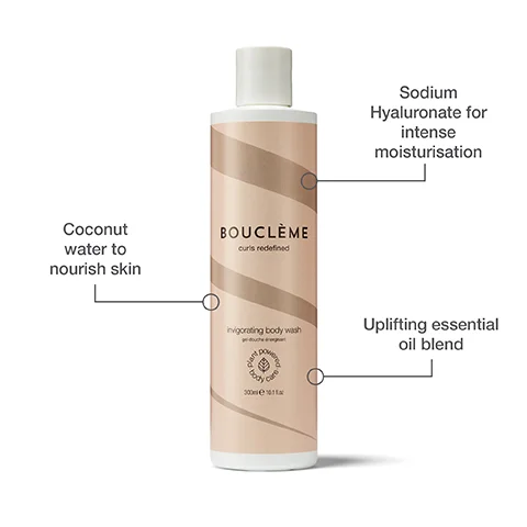 coconut water to nourish skin, sodium hyaluronate for intense moisturisation and uplifting essential oil blend