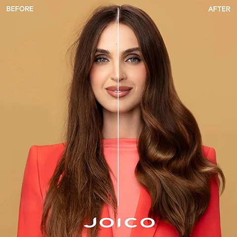 Image 2 - A split image shows a womans hair before and after treatment with frizzy hair on the left and smooth wavy hair on the right BEFORE AFTER JOICO. Image 3 - A bottle of Joico Youth Lock Conditioner is shown with text reading CONDITIONER for mature, brittle, unmanageable hair Replenishes moisture Softens brittle hair & boosts shine Adds youthful body and bounce JOICO YOUTH LOCK CONDITIONER formulated with collagen REVITALISANT formulé avec du collagène ACONDICIONADOR formulado con colágeno. Image 4 - A pink bottle of JOICO Youth Lock Conditioner formulated with collagen is surrounded by ingredients like arginine powder, marine collagen powder, buriti fruit oil, and a palm leaf, with text reading Arginine Products containing this amino acid help protect hair and rebuild it from the inside out Marine Collagen JOICO YOUTH LOCK CONDITIONER formulated with collagen REVITALISANT formulé avec du collagène ACONDICIONADOR formulado con colágeno SmartRelease + Collagen 8.5 fl oz U.S. / 250 ml e Buriti fruit oil Helps add shine and moisture to hair leaving it feeling moisturized. Image 5 - The image displays the YOUTHLOCK ROUTINE featuring four Joico products: Youth Lock Shampoo, Youth Lock Conditioner, Youth Lock Treatment Masque, and Youth Lock Blowout Creme, arranged above text labels Step 1 SHAMPOO, Step 2 CONDITION / TREAT, Step 3 STYLE, with OR between the conditioner and treatment masque. Image 7 - Four Joico Youth Lock hair products displayed on geometric stands with text Love your hair at any age.