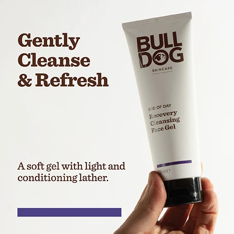 Image 1, gently cleanse and refresh. a soft gel with light and conditioning lather. Image 2, turmeric extract and naturally derived cleansers. Image 3, tube = 35% PCR and 56% plant based sugarcane plastic tube, excludes cap. FSC certified cardboard carton. 96% natural origin, natural origin fragrance, vegetarian society vegan approved. Image 4, restore and recover.