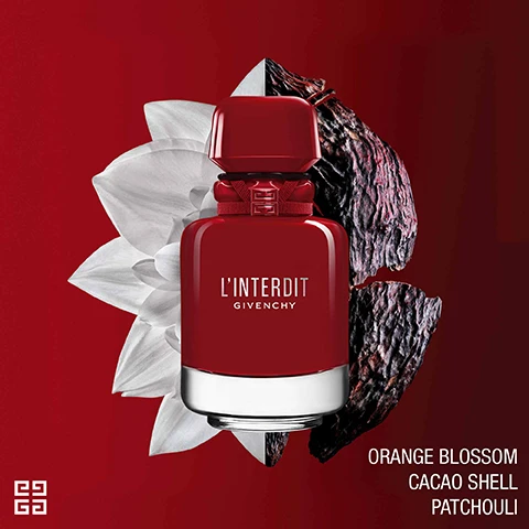 Image 1, orange blossom, cacao shell, patchouli. image 2, eau de toilette orange bigarade, orange blossom and leathery musk. eau de parfum, orange blossom, jasmine and patchouli. eau de parfum rouge - orange blossom, tuberose and sandalwood. eau de parfum rouge ultimate - orange blossom, cacao shell and patchouli