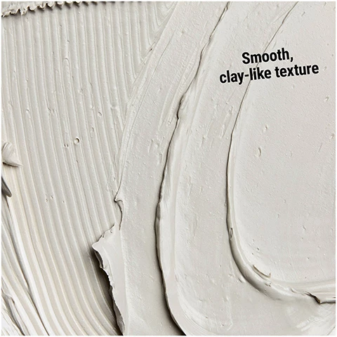 Image 1, smooth clay like texture. image 2, aloe barbademsis helps soothe skin. fairly traded amazonian clay helps absorb excess oil and detoxify skin. image 3, for normal to oily skin types.