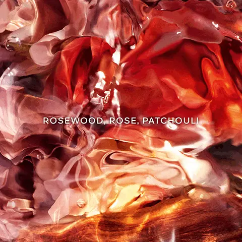 Image 1, rosewood, rose and patchouli. Image 2, up to 95% natural origin, infinity refillable and organic beetroot alcohol