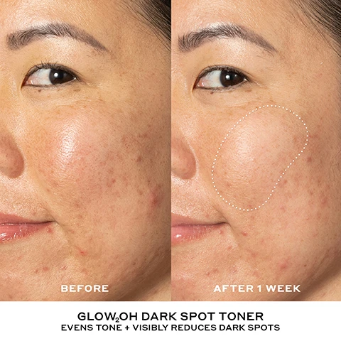 Image 1, before and after 8 weeks. strength trainer moisturiser, deeply hydrates and firms. image 2, best + brightest routine. brighten and strengthen with vitamin c and peptides. 1 = truth juice daily cleanser, 2 = banana bright vitamin c serum, 3 = strength trainer moisturiser, 4 = banana bright eye creme. renew and strengthen with exfoliants and peptides. 1 = truth juice daily cleanser, 2 = glow2OH dark spot toner, 3 = strength trainer moisturiser.