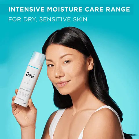 INTENSIVE MOISTURE CARE RANGE FOR DRY, SENSITIVE SKIN. Ultra-fine moisturising spray, Absorbs instantly & provides instant hydration, Restores skin, leaving it replenished & soft. CERAMIDES cleanses impurities while protecting ceramides for optimal moisture retention. pH balanced. fragrance free. colourant free. No.1 IN JAPAN FOR SENSITIVE SKIN, Based on INTAGE Inc SRI Data, Sensitive Skincare Product Market, Mar 2018 Dec 2023, Value Base. THE RANGE.