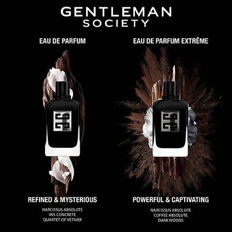 eau de parfum refined and mysterious = narcissus absolute, iris concrete, quartet of vetiver.