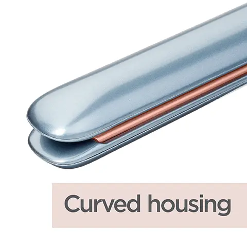Image 1, Curved housing Image 2, Titanium-ceramic plates Image 3, 3 digital heat settings 180°C-235°C 000