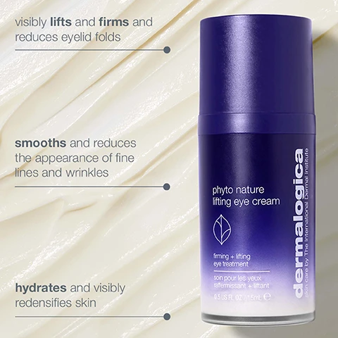 Image 1, visibly lifts and firms and reduces eyelid folds. smooths and reduces the appearance of fine lines and wrinkles. hydrates and visibly redensifies skin. image 2, expert assessment. 97% showed lifting in upper eyelids. 94% showed a visible reduction in wrinkles. 97% showed a more even tone. 97% showed brighter skin. obtained during independent clinical testing of 31 people, 2 applications a day for 8 weeks. image 3, clinical proof: showed lifting in upper eyelid in 1 week. before and after. obtained during independent clinical testing of 31 people, 2 applications a day for 8 weeks. image 4, clinical proof: showed a reduction in fine lines and wrinkles after 1 use. before and after. obtained during independent clinical testing of 31 people, 2 applications a day for 8 weeks.