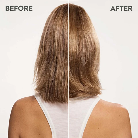 Image 1 - A woman seen from the back has her hair styled in two different ways, with the left side labeled BEFORE showing frizzy, unstyled hair and the right side labeled AFTER displaying sleek, polished hair.
Image 2 - A sliced konjac root reveals its creamy white interior, with the brown, round whole root beside it, and leaves are present; visible text reads KONJAC ROOT POWDER and A known source of various vitamins, minerals, valuable lipids and proteins.
Image 3 - A promotional image for Kerasilk Specialists showcasing the Strengthening Mask, highlighting features such as hair being up to 18 times stronger, up to 99% less hair breakage, and long-lasting hydration for up to 5 washes, with a note about the instrumental test comparison versus no product.
Image 4 - A close-up of creamy, textured paint strokes in soft beige with the words POWERFUL. RESILIENT. GORGEOUS. displayed prominently.
Image 5 - Image shows a light blue background with the following text: CLIMATE CONSCIOUS INSIDE OUT CLIMATE NEUTRAL PRODUCT: Product is CO2 compensated VEGAN FORMULA: No animal-derived ingredients FREE FROM: silicones, sulfates, dyes, microplastics, mineral oils
