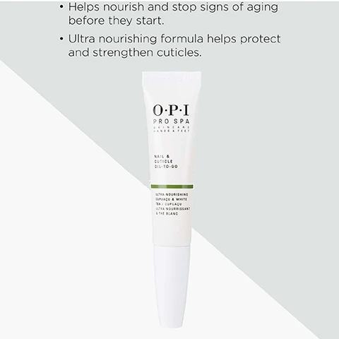 Image 1, helps nourish and stop signs of aging before they start. ultra nourishing formula helps protect and strengthen cuticles. image 2, infused with grape seed, seasame, kuki, sunflower and cupuacu oils. image 3, before and after, when used as directed. image 4, repairs damage from daily activities. moisturises dry cuticles in cold weather. image 5, moisturise - ultra nourishing formula. strengthen - 95% stronger nails. repair - 99% nail keratin repair.