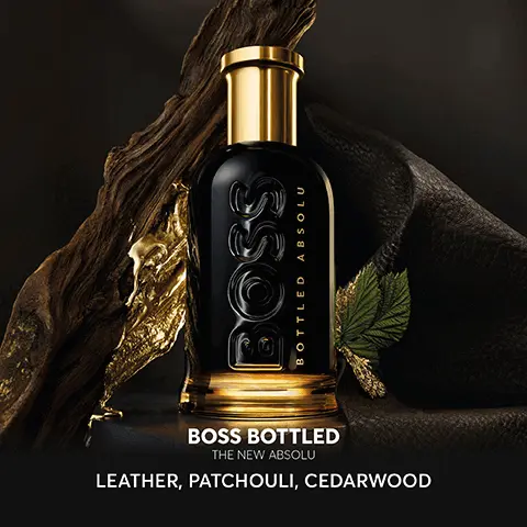 BOSS BOTTLED THE NEW ABSOLU LEATHER, PATCHOULI, CEDARWOOD. BOSS This new scent from BOSS is stunning and has quickly become one of my favourites. It's masculine, lasts all day and I have received a lot of compliments. Simon, Home Tester Club. 5 stars. BOSS BOSS BOTTLED THE NEW ABSOLU. BOSS BOTTLED. EAU DE TOILETTE, SCENT MOOD Fresh & Masculine, SCENT FAMILY Fruity Woody, SCENT NOTES Apple Cinnamon Sensual Woods, INTENSITY LEVEL 1. EAU DE PARFUM Refined & Intense, Woody Spicy, Bergamot, Condamom, Wood, 2. PARFUM Sophisticated & Warm, Woody Ambery, Mandarin Orris Vegetal Leather Accord 3, ELIXIR Rich & Sophisticated, Ambery Woody, Incense Vetiver Cedarwood, 5. ABSOLU Powerful & Alluring, Woody Leathery, Leather Patchouli Cedarwood, 5. PARFUM, ABSOLU, ELIXIR. BOSS BOTTLED.