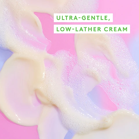 Image 1 - A creamy, low-lather substance swirls on a gradient background of pink and soft blue, with the text Ultra-gentle, low-lather cream displayed prominently.
Image 2 - A woman with light skin is applying a foamy cleanser to her cheek, and the background is a gradient of light blue; the visible text reads ultra-gentle cleanser with 1% colloidal oatmeal to soothe skin.
Image 3 - A tube of Drunk Elephant Mello Marula Cream Cleanser is displayed against a light blue background, with text describing its key ingredients: 1.0% colloidal oatmeal, marula seed oil, and illipe butter, detailing their benefits for skin care.
Image 4 - A tube of Drunk Elephant Mello Marula Cream Cleanser is shown against a gradient background, with text indicating that 98% agreed the product rinsed easily and completely, 97% showed improvement in skins moisture, and 92% agreed skin felt comforted and soothed, along with study details at the bottom.
Image 5 - Three images show a woman with a smiling expression wearing a light blue headband; the left image is labeled BEFORE, the middle image shows her applying a cleanser with a neutral facial expression and is labeled DURING, and the right image, labeled AFTER, shows her smiling again with clean skin, with the background in bright green containing the text REMOVES WATER-RESISTANT MAKEUP AND SUNSCREEN WHILE CALMING SKIN.
Image 6 - An infographic featuring five different facial cleansers, each with a color-coded background, displaying their names, key ingredients, and intended use; visible text includes Mello Marula Cream Cleanser, Beste No. 9 Jelly Cleanser, Slaai Makeup-Melting Butter Cleanser, E-Rase Milki Micellar Water, and Pekee + Juju Bars.
Image 7 - An arrangement of three skincare products on colorful green stones, including Bora Barrier Repair Cream, Ceramighty, and Mello Marula Cream Cleanser, with the text reading an ultra-cozy night routine: a trio of calm for dry, stressed, or irritated skin.