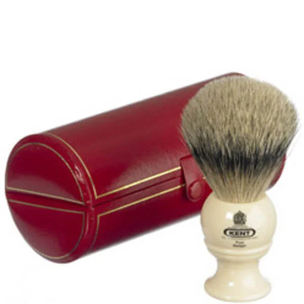Kent Bk2 Traditional Pure Grey Badger Shaving Brush - Medium Image 1
