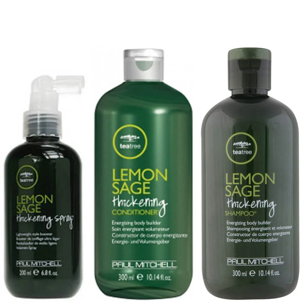 Paul Mitchell Tea Tree Lemon Sage Shampoo, Conditioner and Thickening Spray Trio Image 1