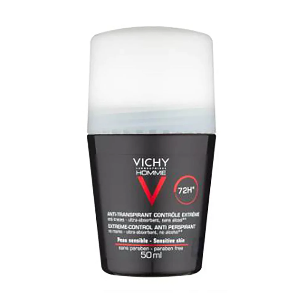 VICHY Homme Men's Deodorant Extreme-Control Anti-Perspirant Roll-On Sensitive Skin 50ml Image 1