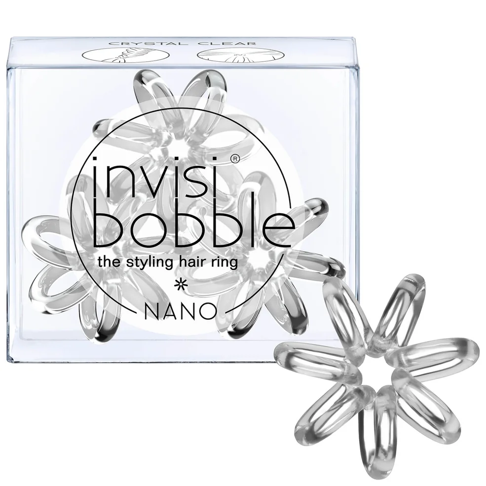 invisibobble Nano Hair Tie (3 Pack) - Crystal Clear Image 1