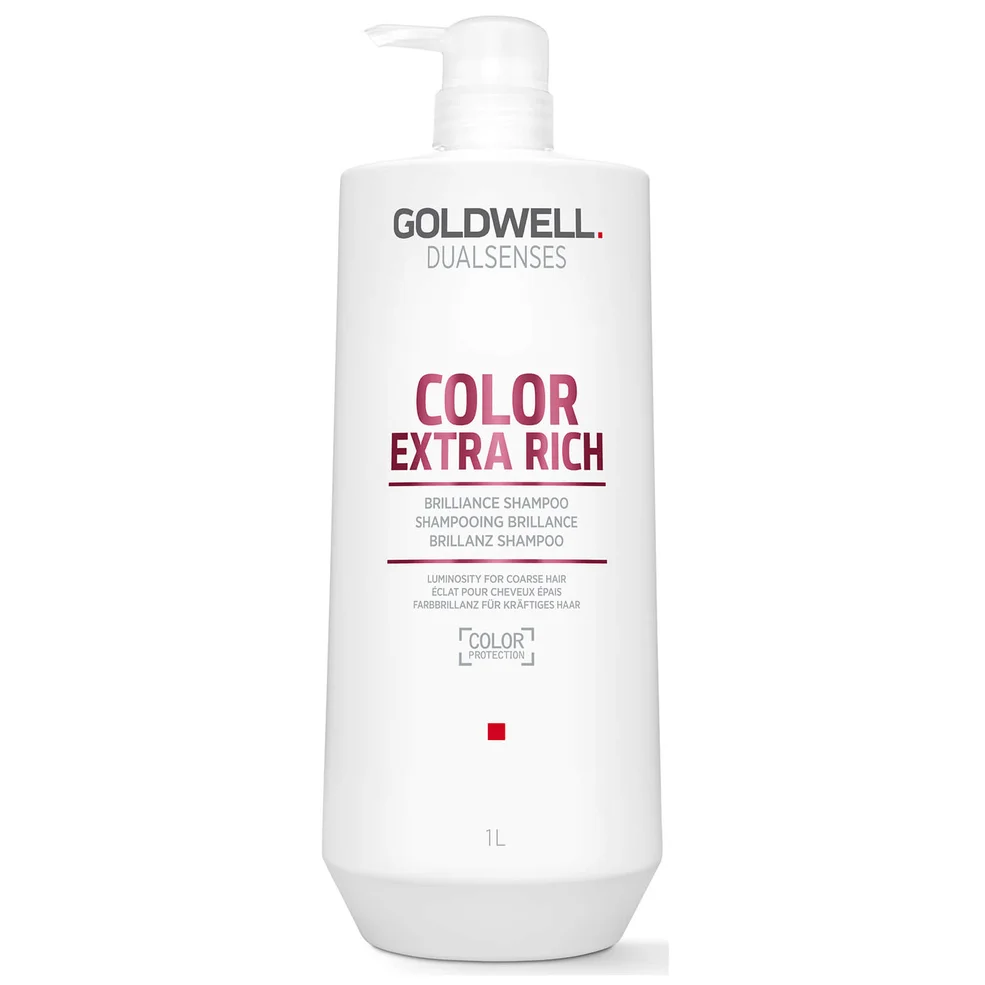 Goldwell Dualsenses Color Extra Rich Brilliance Shampoo, Anti-Colour Fading For Thick, Coarse Hair 1000ml (Worth £61.60) Image 1