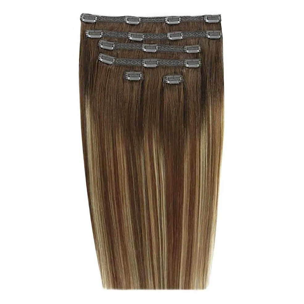 Beauty Works Double Hair Set 18 Inch Clip-In Hair Extensions - #Mocha Melt Image 1