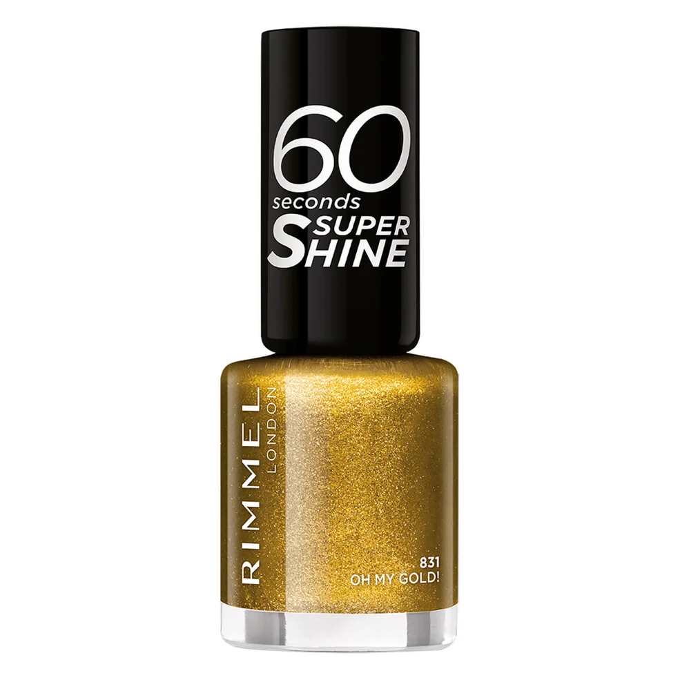 Rimmel 60 Seconds Glitter Nail Polish Oh My Gold Image 1