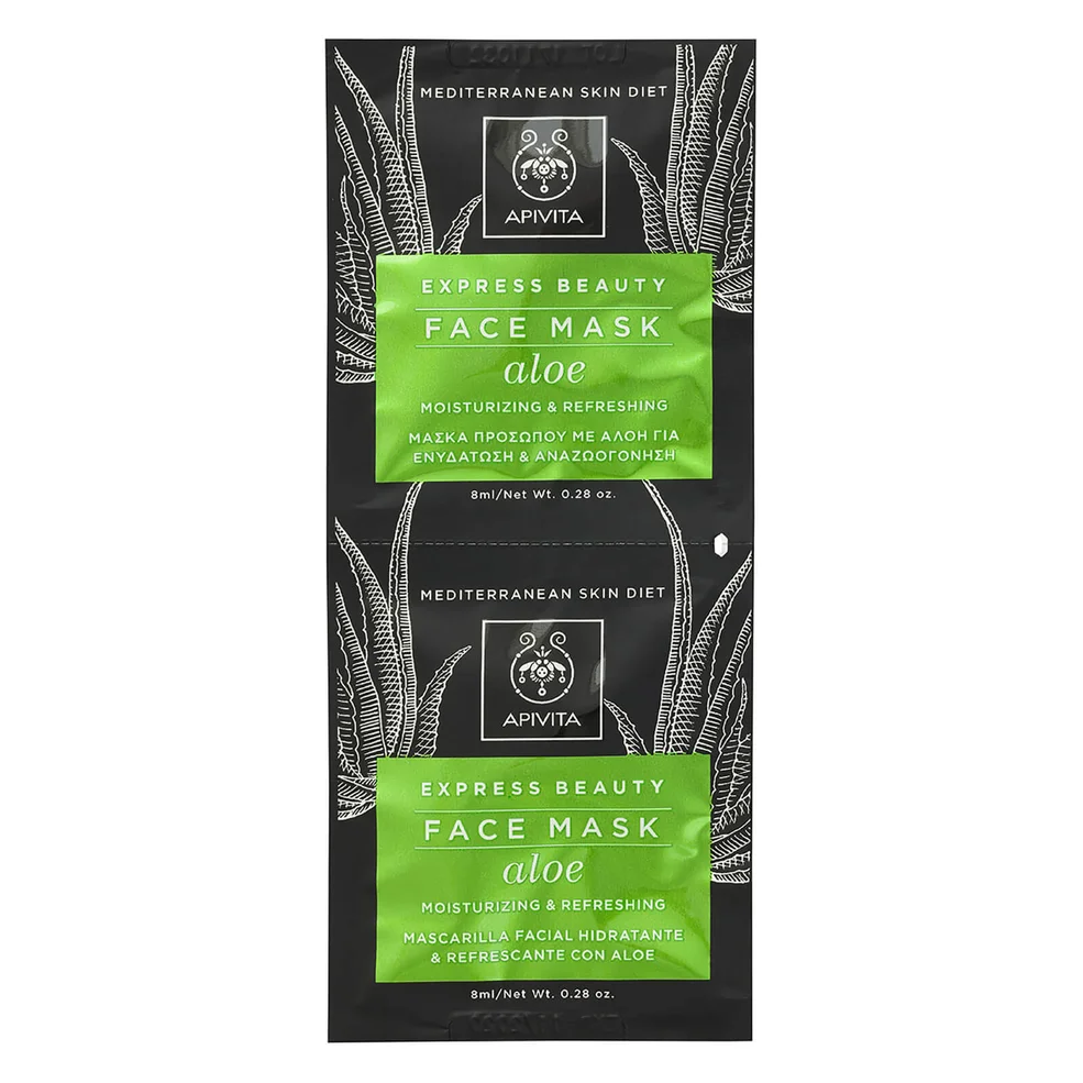 APIVITA Express Moisturizing Face Mask - Aloe 2 x 8ml Image 1