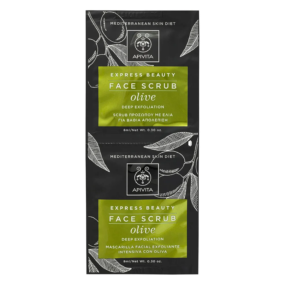 APIVITA Express Face Scrub for Deep Exfoliation - Olive 2x8ml Image 1