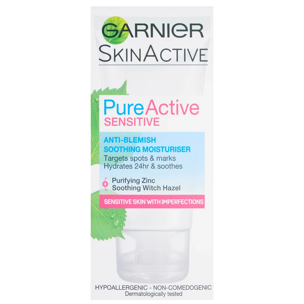 Garnier Pure Active Anti Blemish Face Moisturiser Sensitive Skin 50ml Image 1