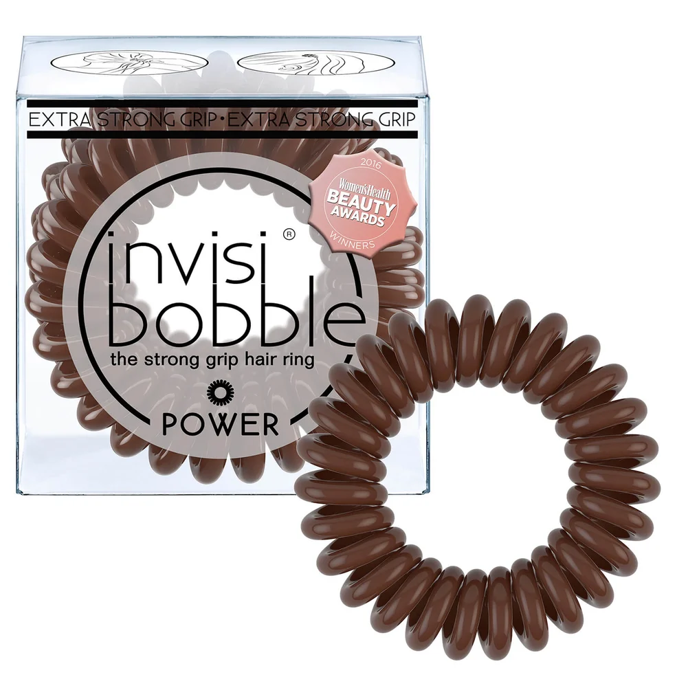 invisibobble Power Strong Hold Hair Ties - Pretzel Brown (Pack of 3) Image 1