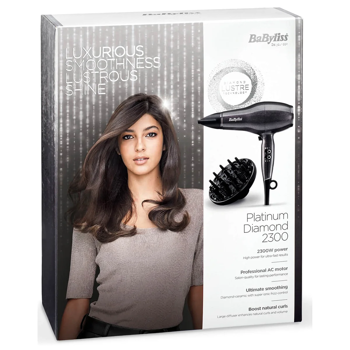 BaByliss Platinum Diamond 2300W Diffuser Dryer LOOKFANTASTIC
