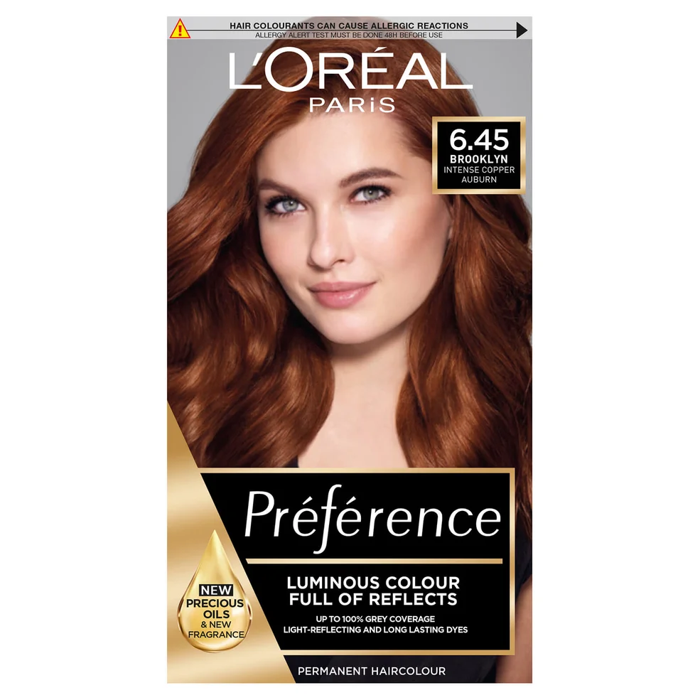 L'Oral Paris Prfrence Infinia Hair Dye - 6.45 Brooklyn Intense Copper Auburn | LOOKFANTASTIC L'Oral Paris Prfrence Infinia Hair Dye - 6.45 Brooklyn Intense Copper Auburn | LOOKFANTASTIC