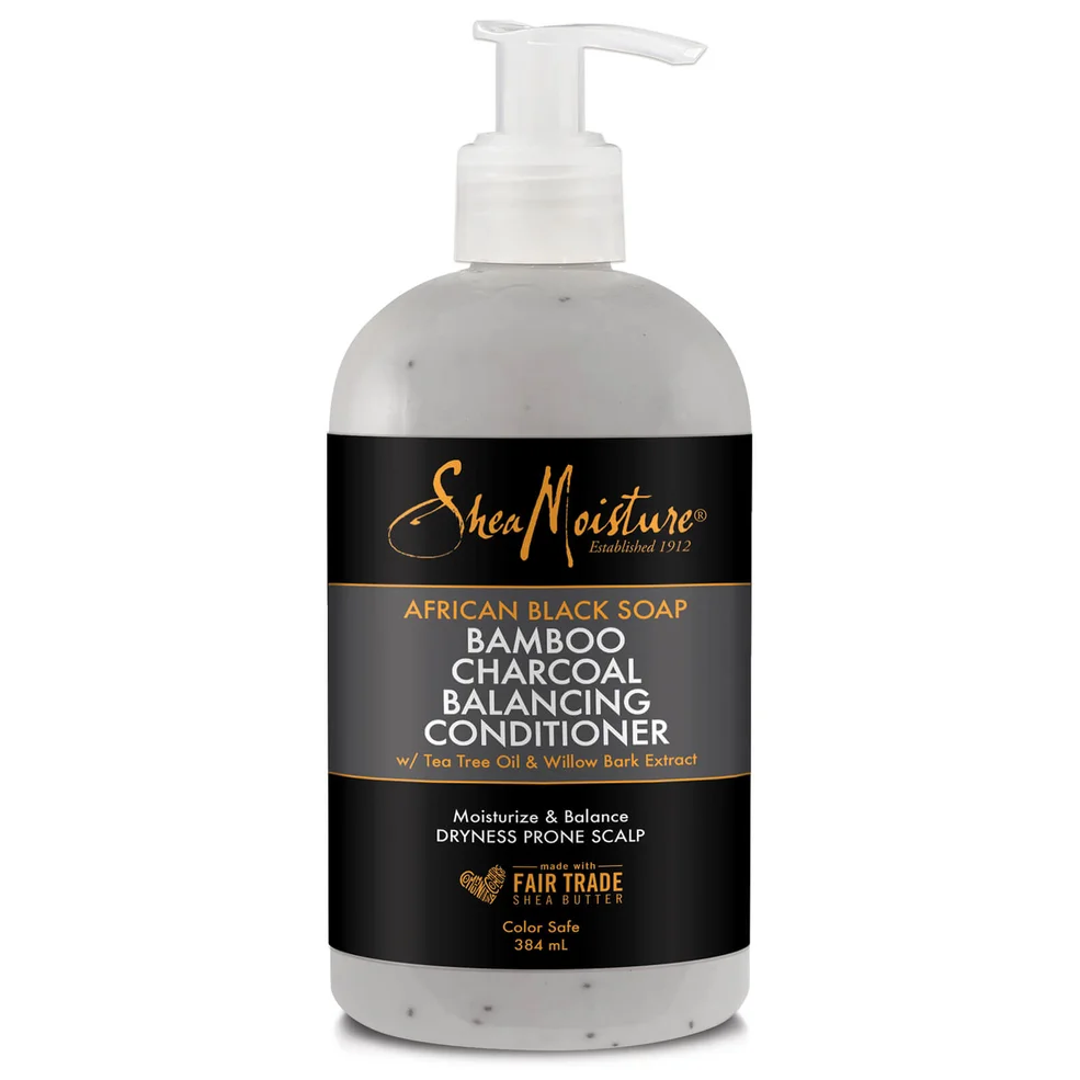 Shea Moisture African Black Soap Bamboo Charcoal Conditioner 384ml - Exclusive Image 1