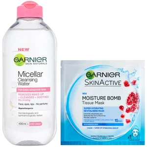Garnier Micellar Water Sensitive Skin and Hydrating Face Sheet Mask for Dehydrated Skin Kit Exclusive (Worth £8.98) - undefined undefined