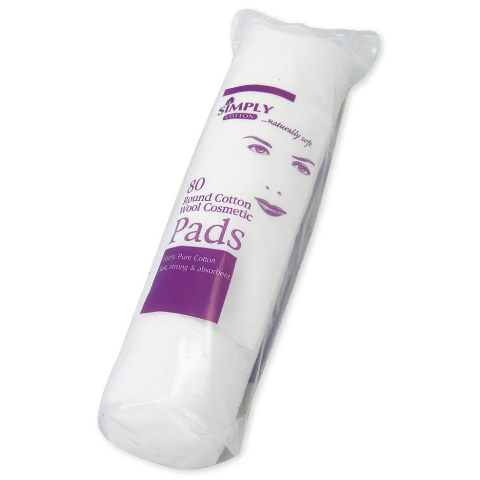 Simply Cotton 80 Round Cotton Wool Cosmetic Pads Image 1