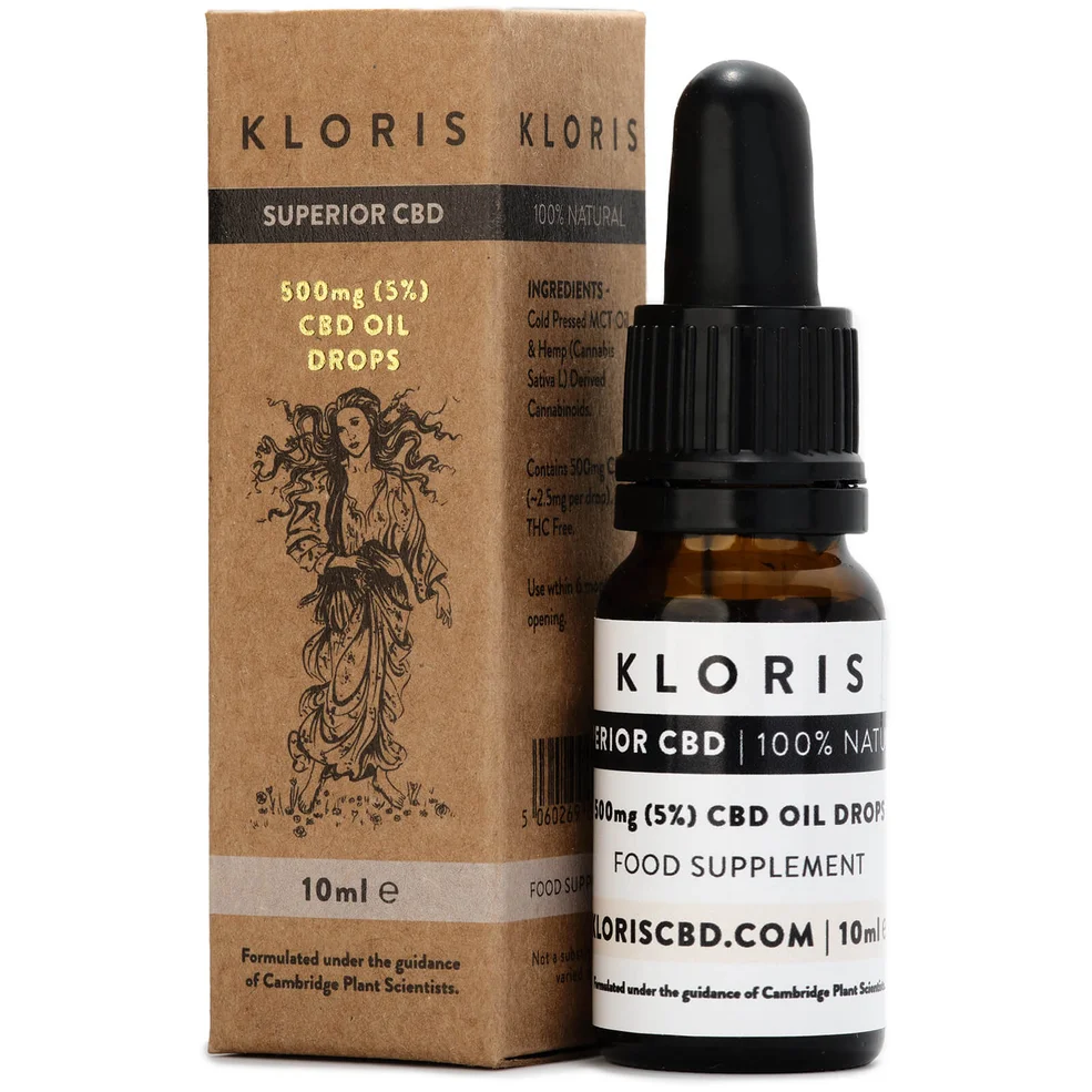 KLORIS 500mg (5%) CBD Oil Drops 10ml Image 1
